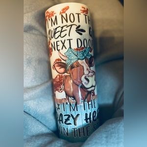 20oz Tumbler used, Cow, some call outs